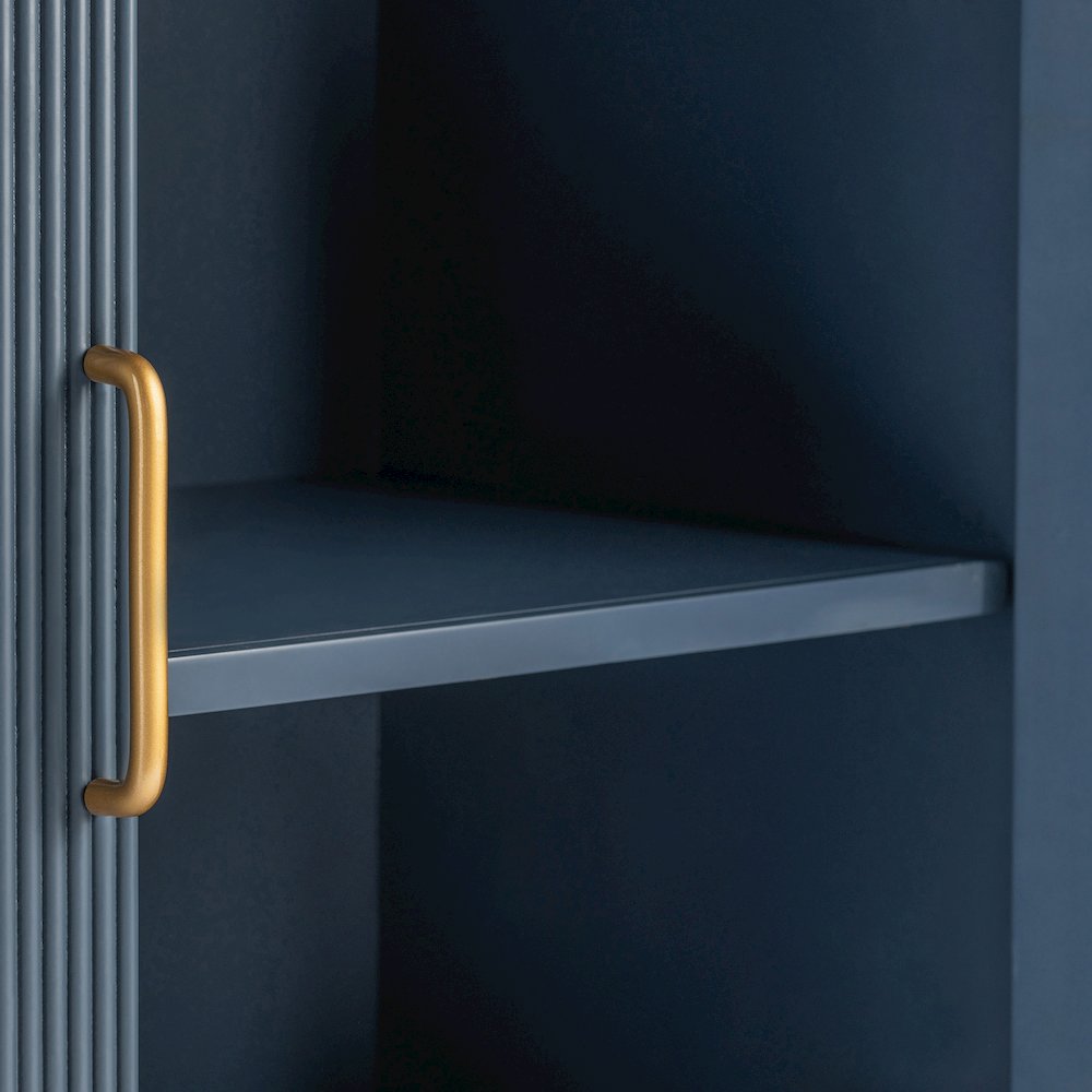 72" Navy Blue 4 Door Media Credenza. Picture 3