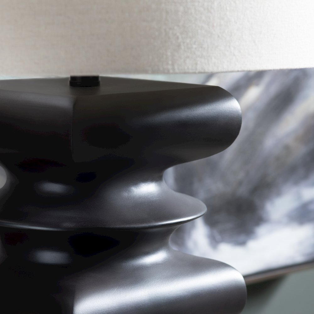 Set Of 2 Resin Table Lamp With Linen Shade. Picture 5