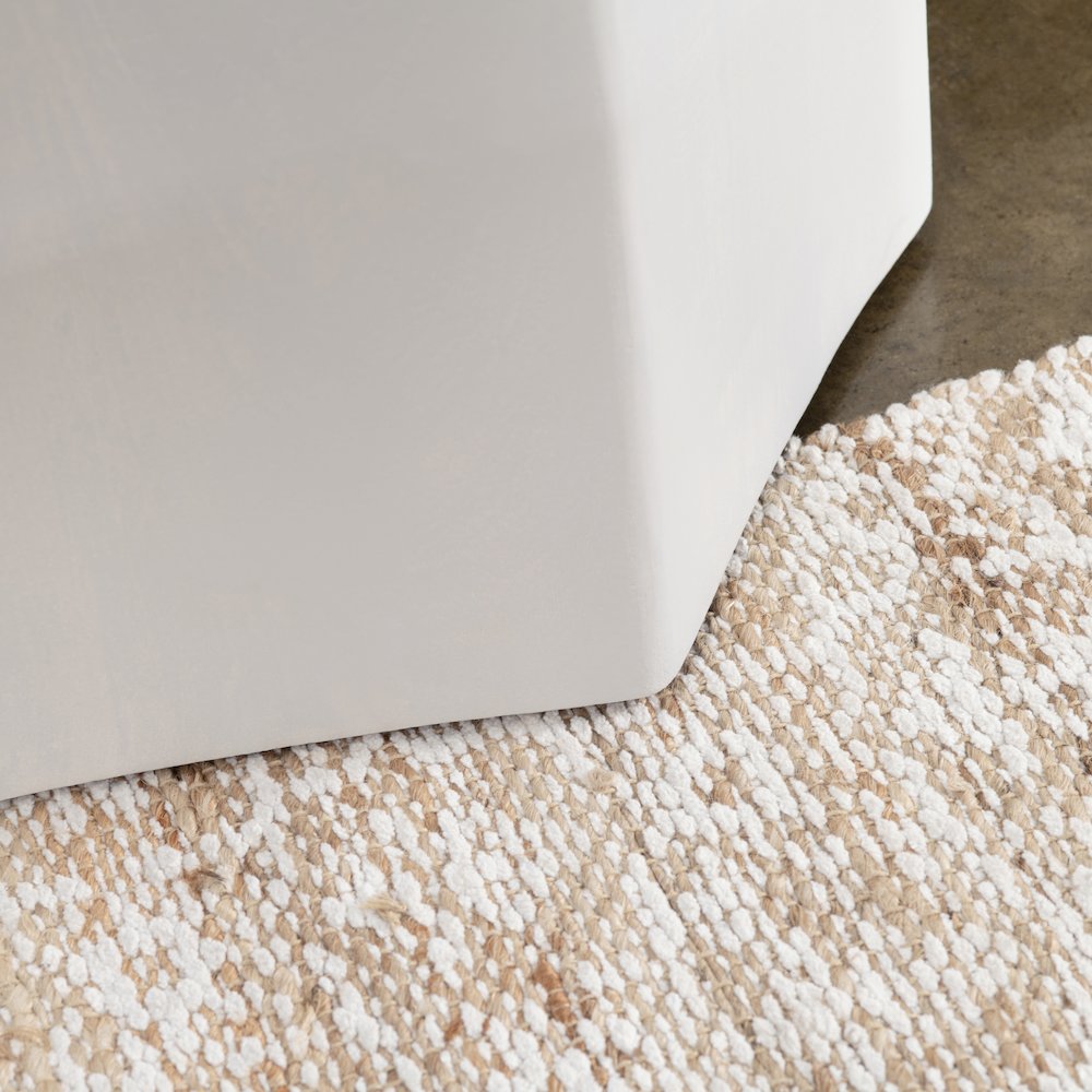 Textured White Hexagon Shaped Accent_End Table. Picture 4