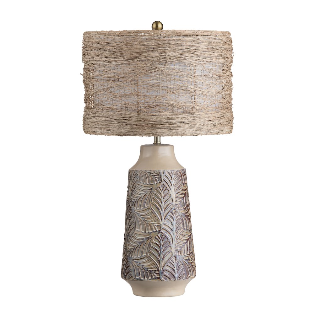 Set Of 2 Ceramic Table Lamps With Rattan Shade. Picture 1