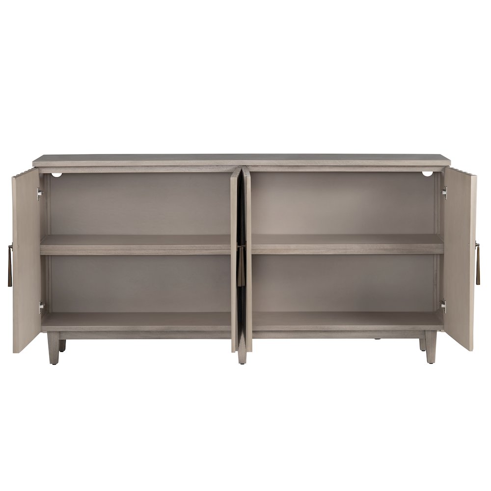 76" Tan 4-Door Media Credenza. Picture 3