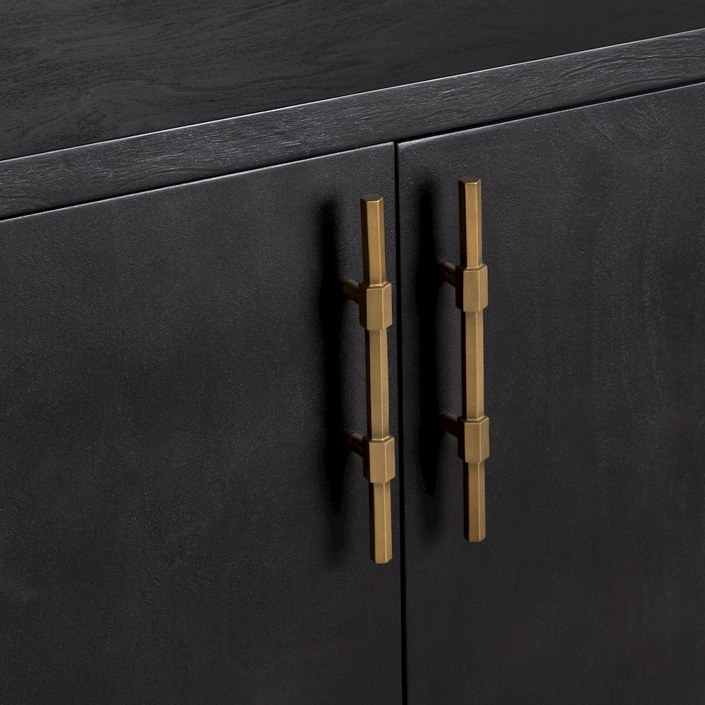 80" Smooth Black 4-Door Media Credenza. Picture 4
