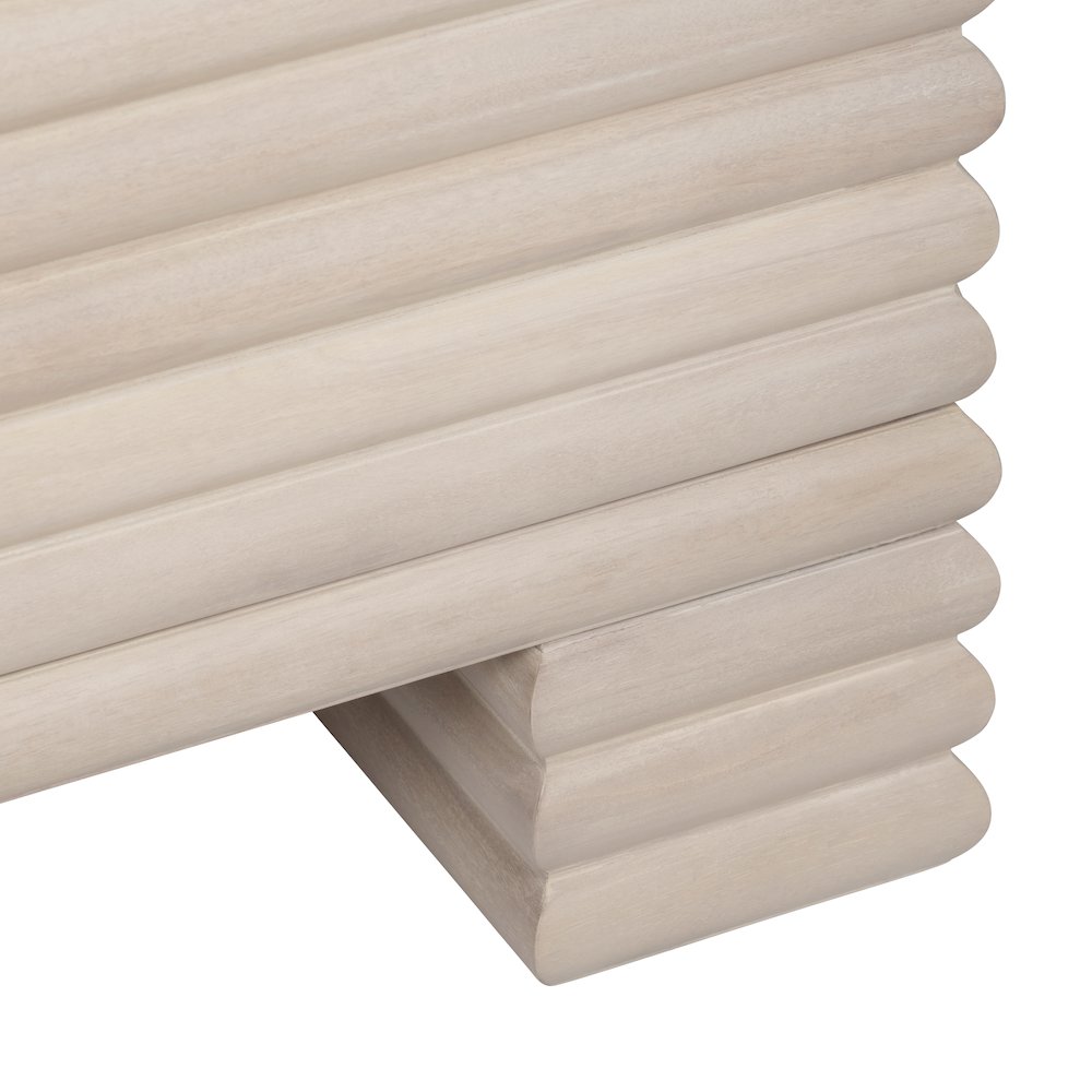 80" Cream Wood 4-Door Reeded Media Credenza. Picture 4