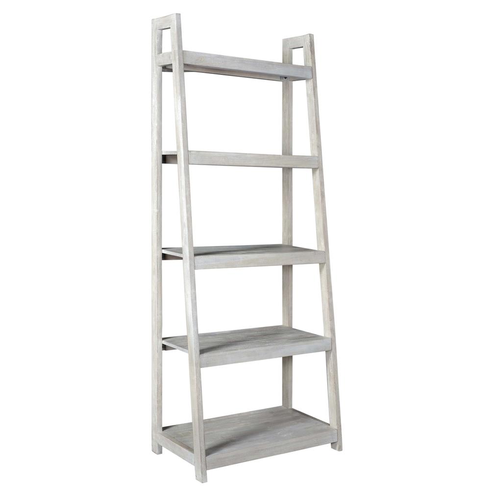 Bengal Manor Acacia Wood White Wash Angled Etagere. Picture 5