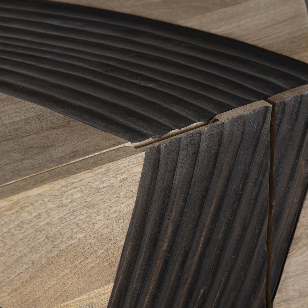 80" Brown Solid Wood 4-Door Media Credenza. Picture 4