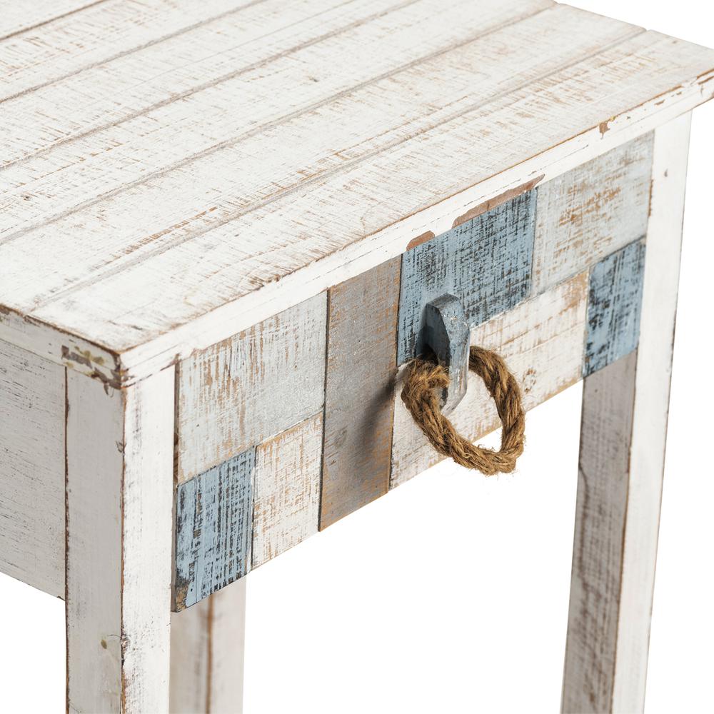 Crestview Collection Multi Color Nautical Patchwork 1 Drawer Accent Table. Picture 4
