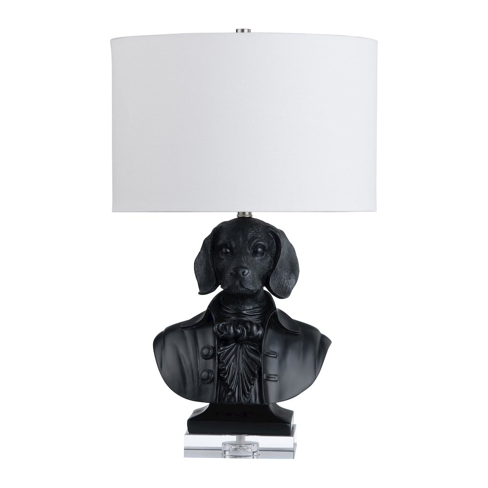 22.75"H Resin & Crystal Table Lamp With Linen Shade. Picture 1