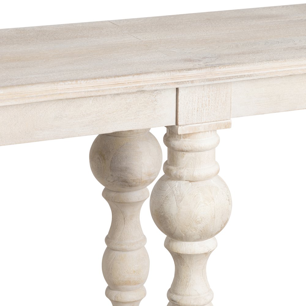 Textured Solid Bleached Wood Console_Sofa Table. Picture 4