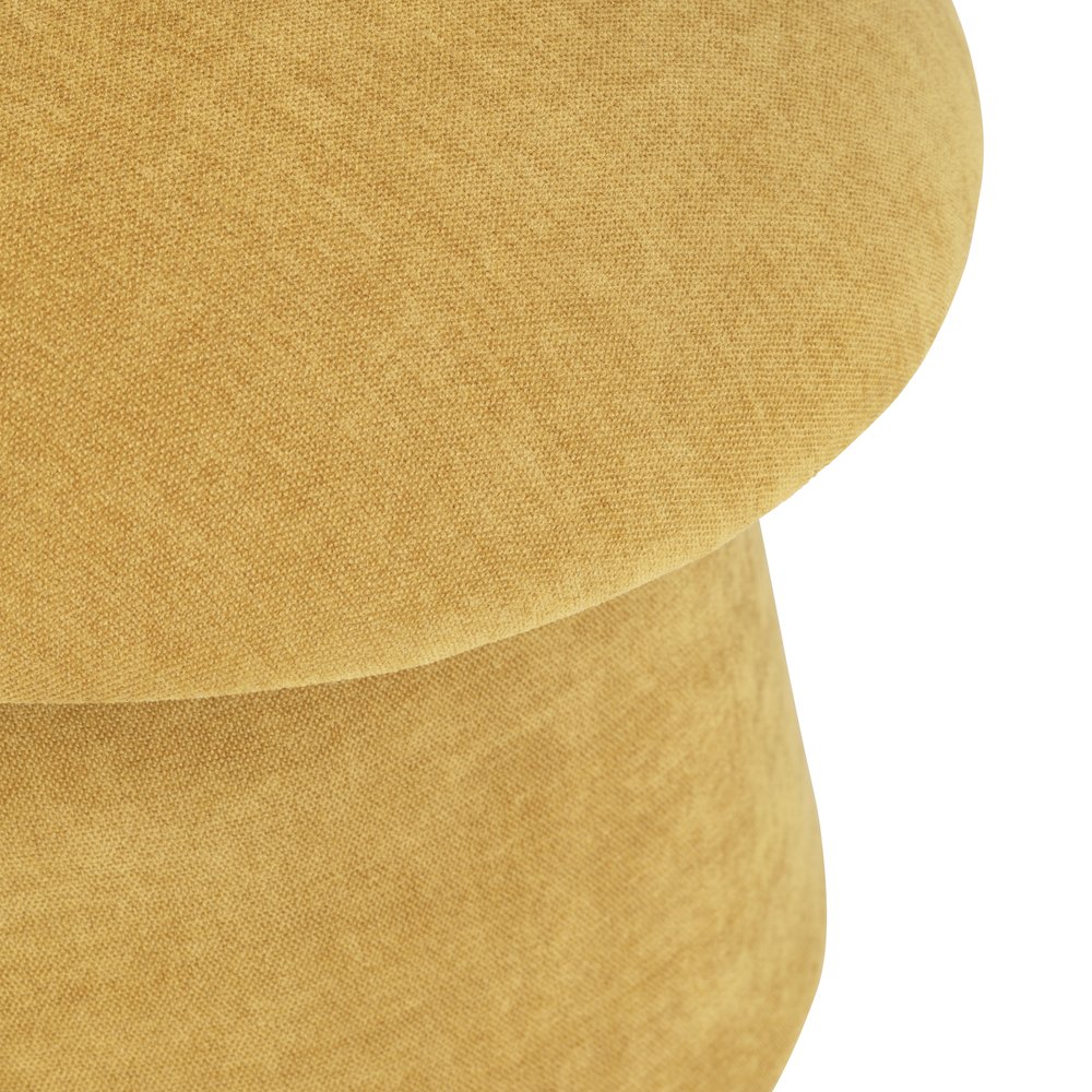 Spice Yellow Chenille Mushroom Ottoman W/ Storage. Picture 3