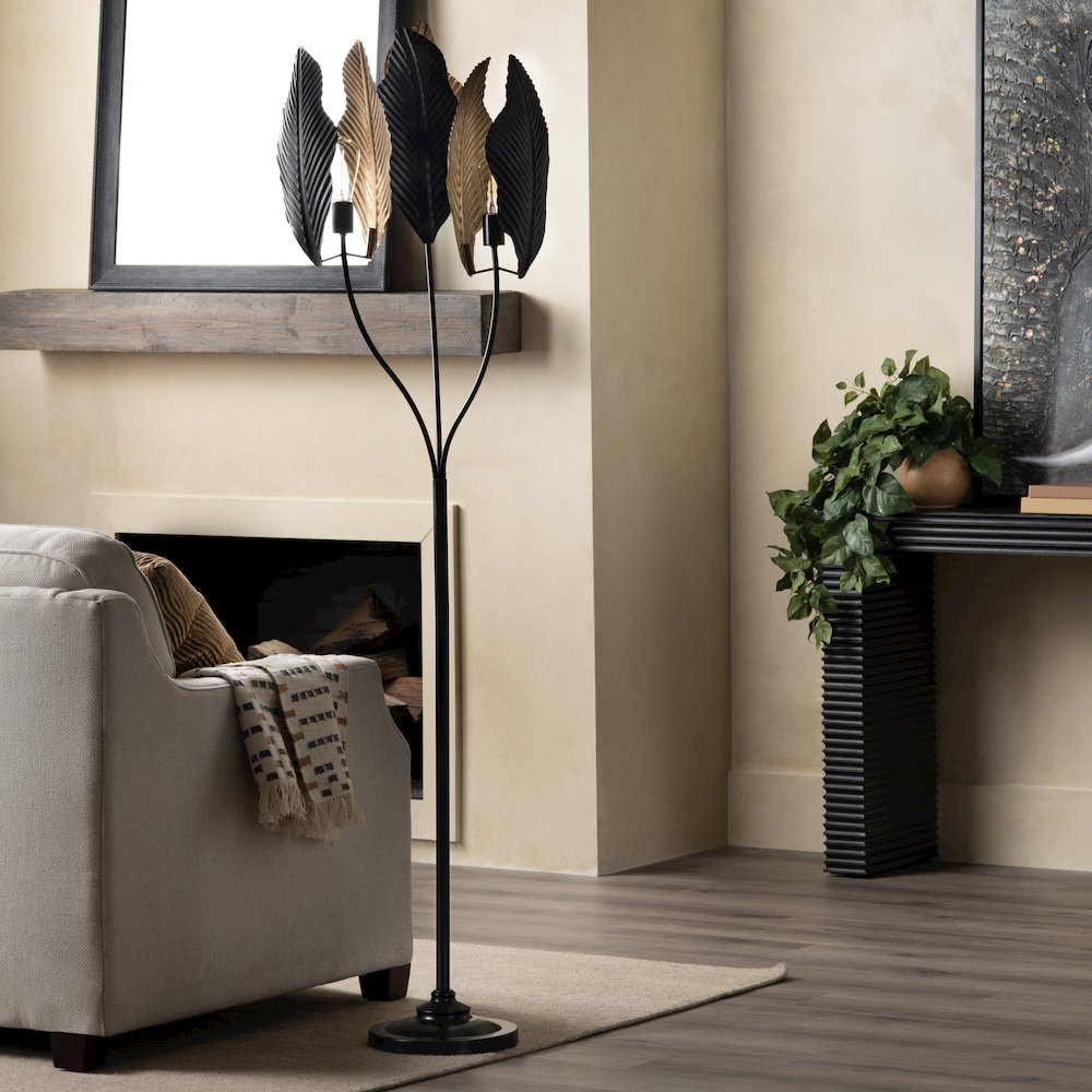 66.25"H Metal Floor Lamp With Metal Shade. Picture 4