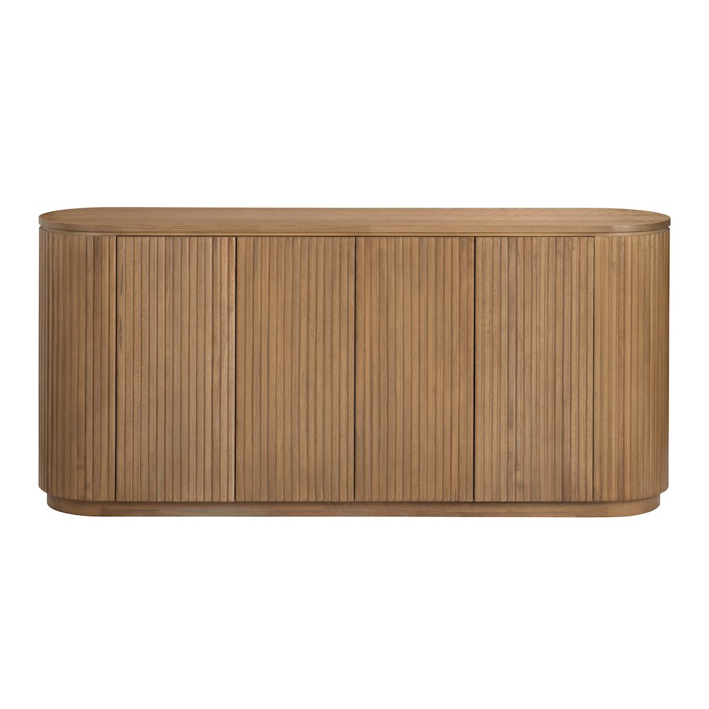 72" Honey Brown 4-Door Credenza. Picture 2