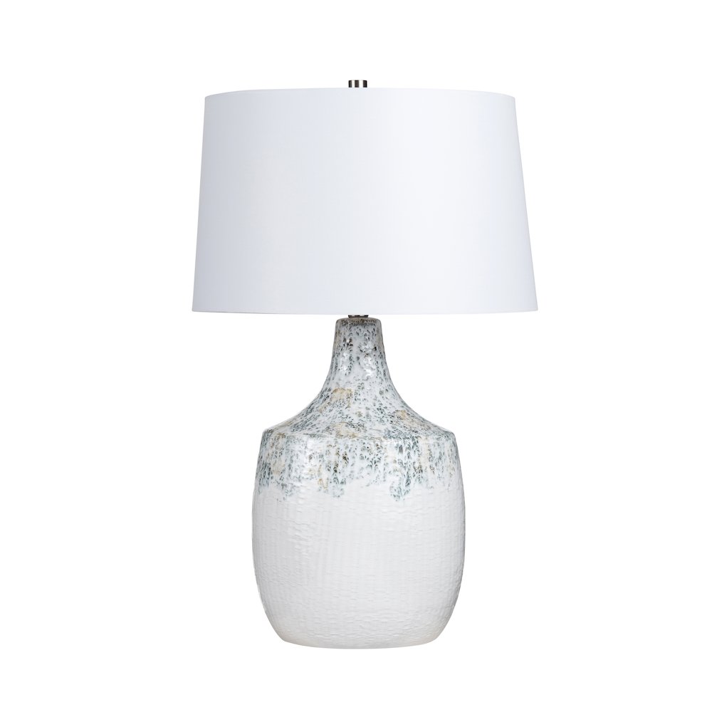 28.75"H Ceramic Table Lamp With Linen Shade. Picture 1