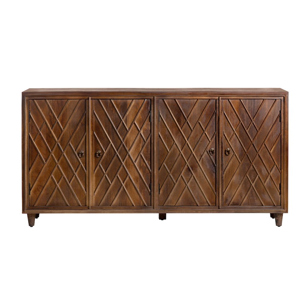 72" Solid Wood 4-Door Media Credenza. Picture 2