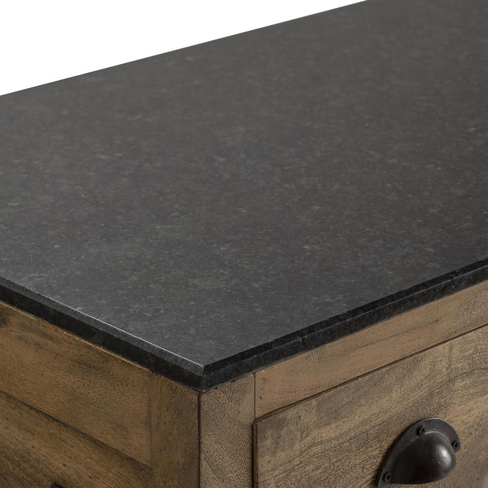 Bengal Manor Mango Wood and Granite Kitchen Island. Picture 5