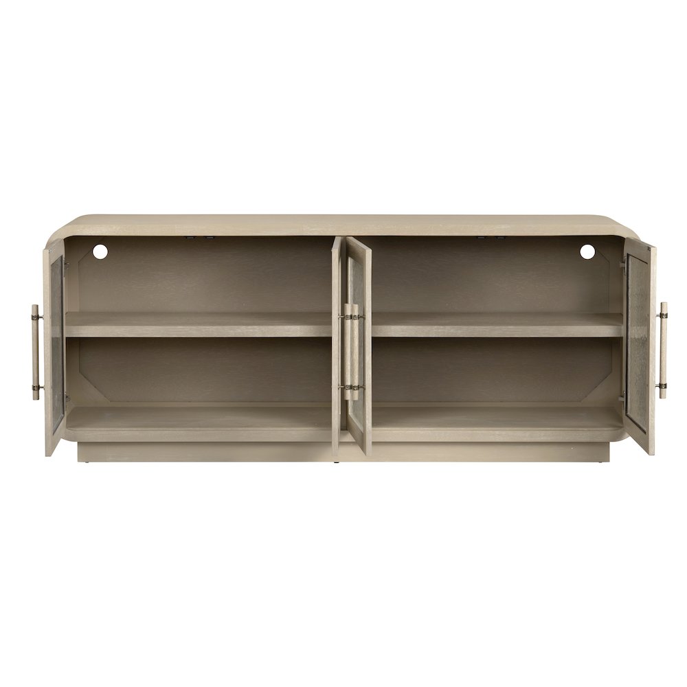 80" Tan 4-Door Media Credenza. Picture 3