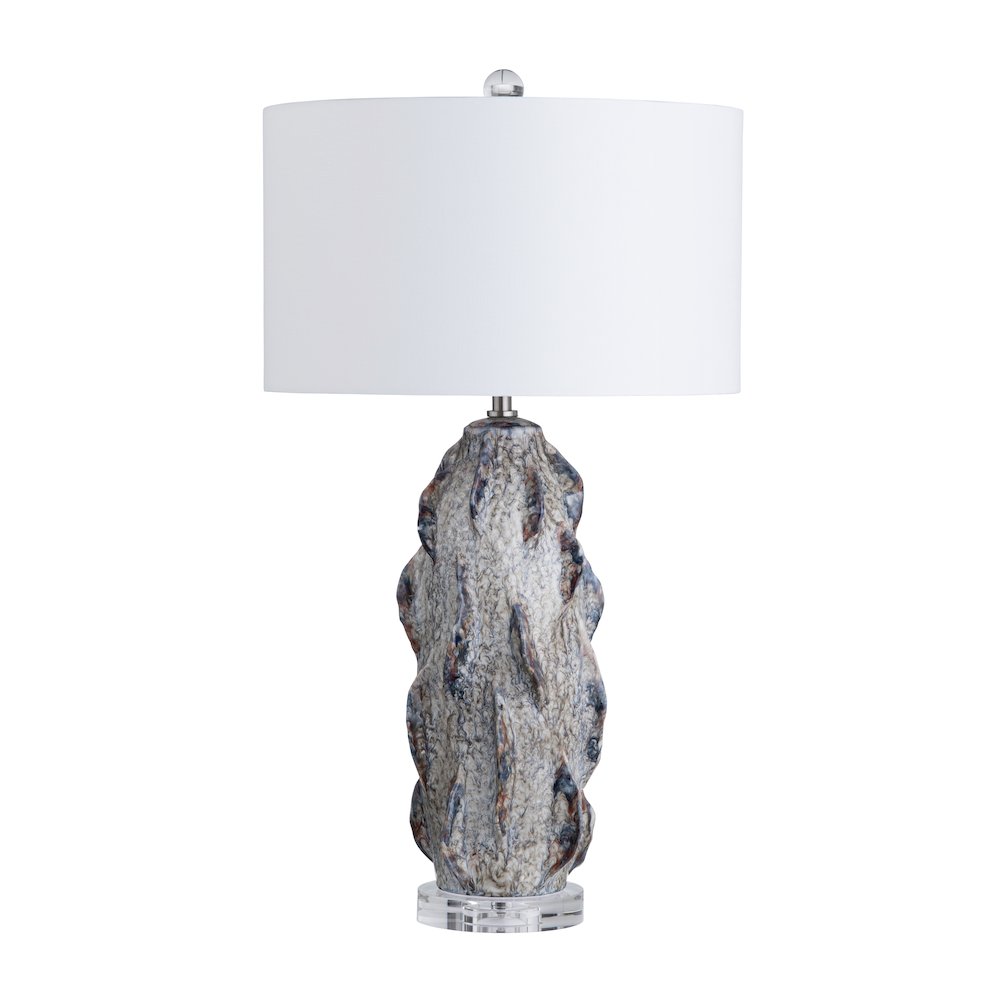 Ceramic, Table Lamp With Hardback Drum Shade. Picture 1