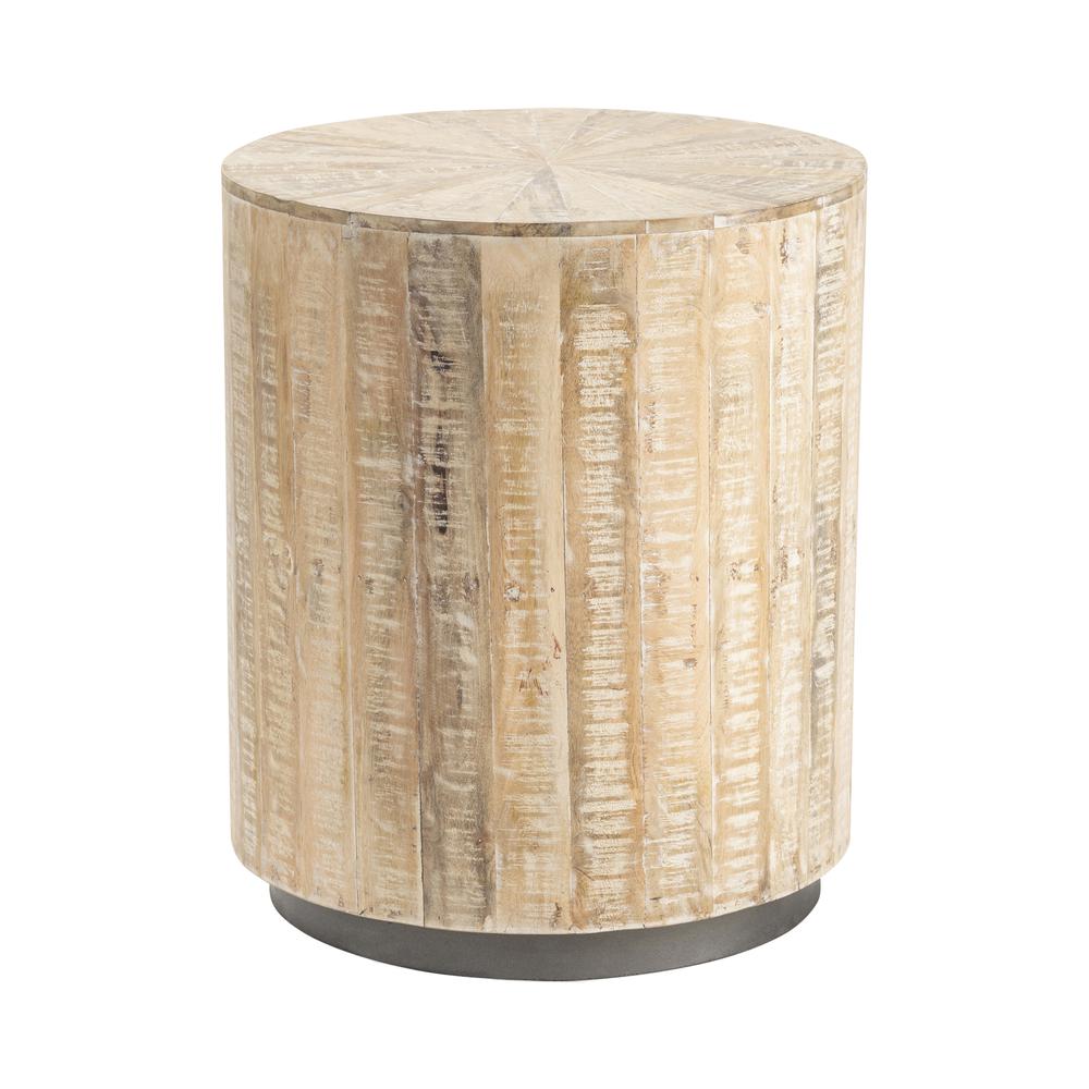 Crestview Collection Turner Round End Table, Light Brown, Wood. Picture 1