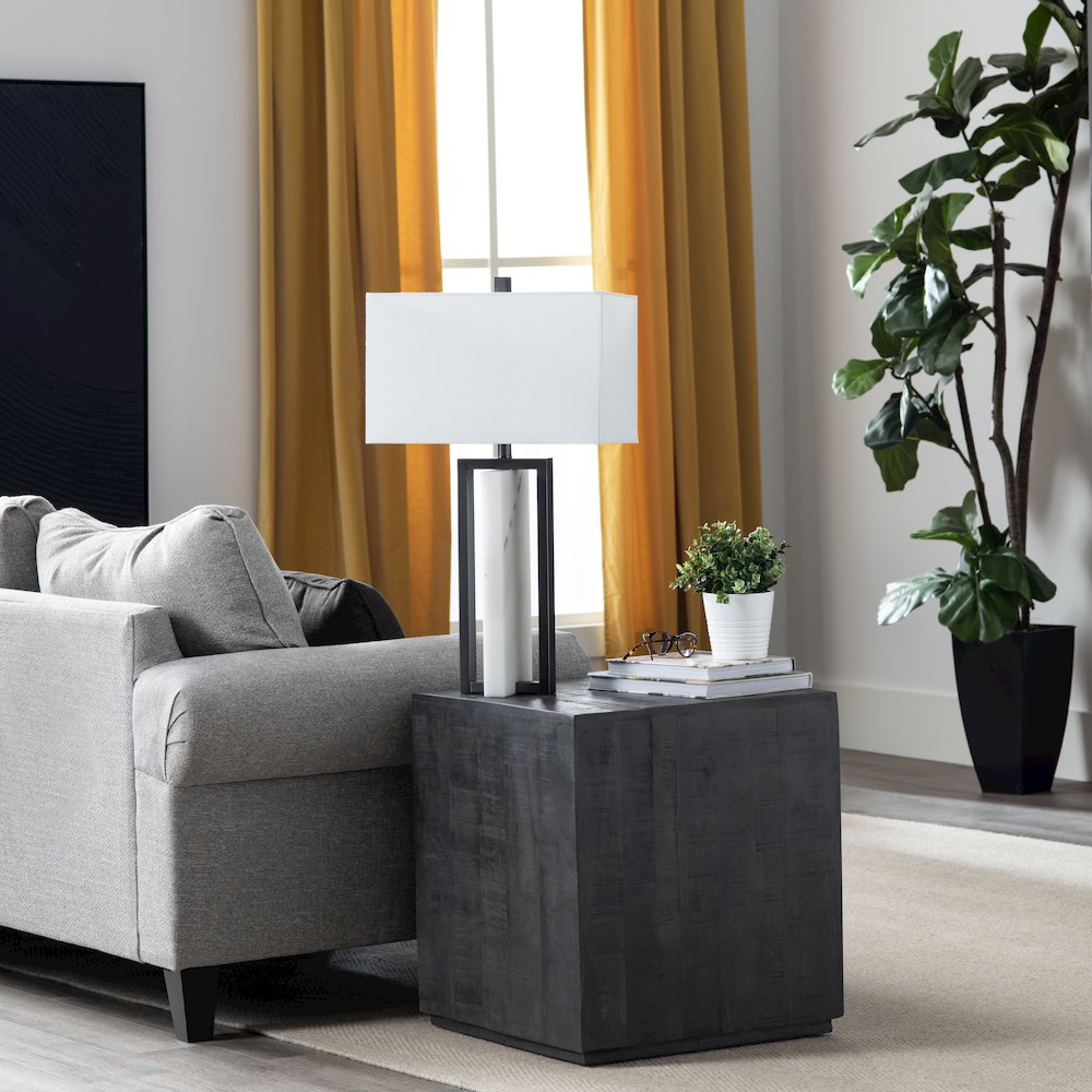 29.75"H Marble + Metal Table Lamp 1Pcs Ups Pack 3'. Picture 4
