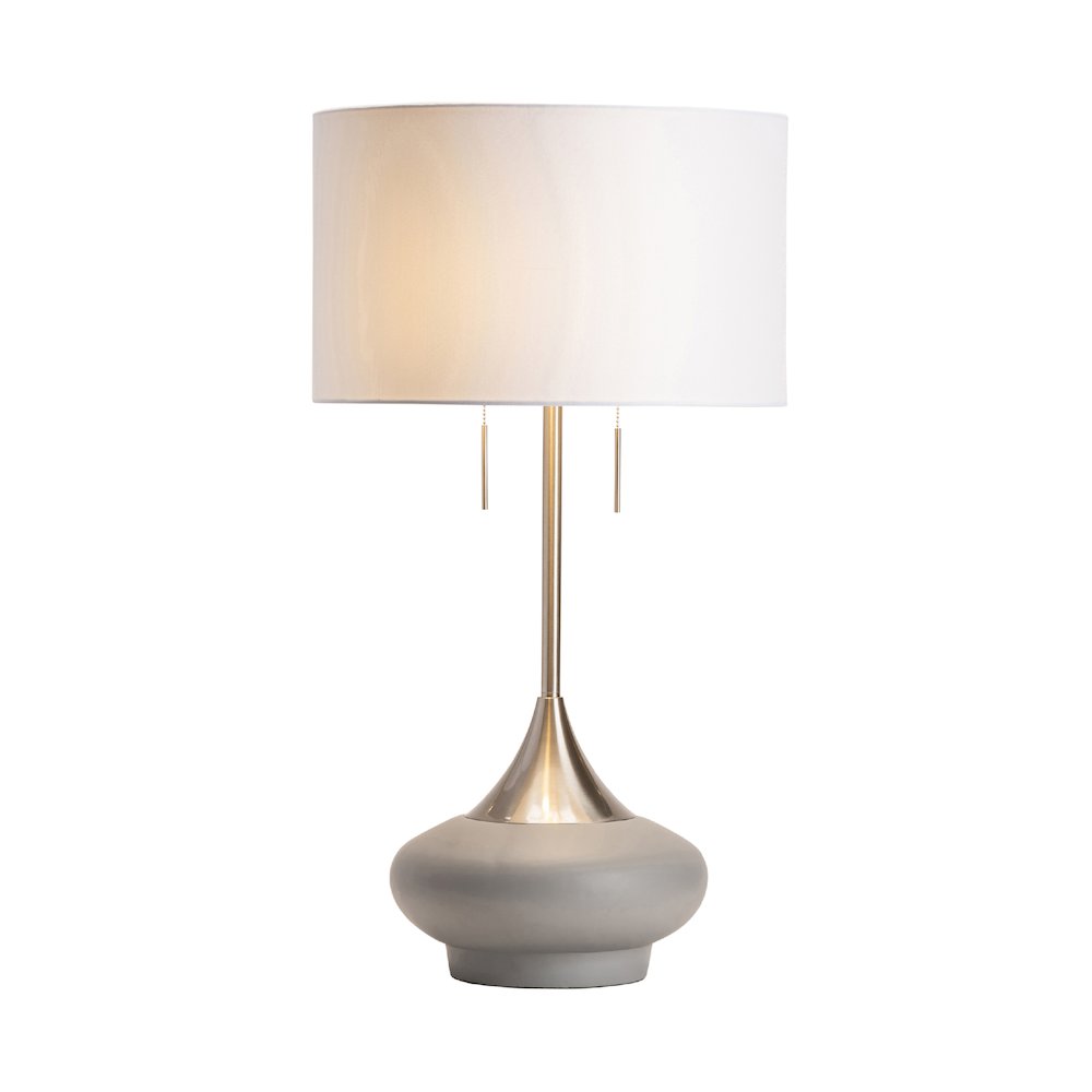 32.25"H Metal & Concrete Table Lamp With Linen Shade. Picture 2