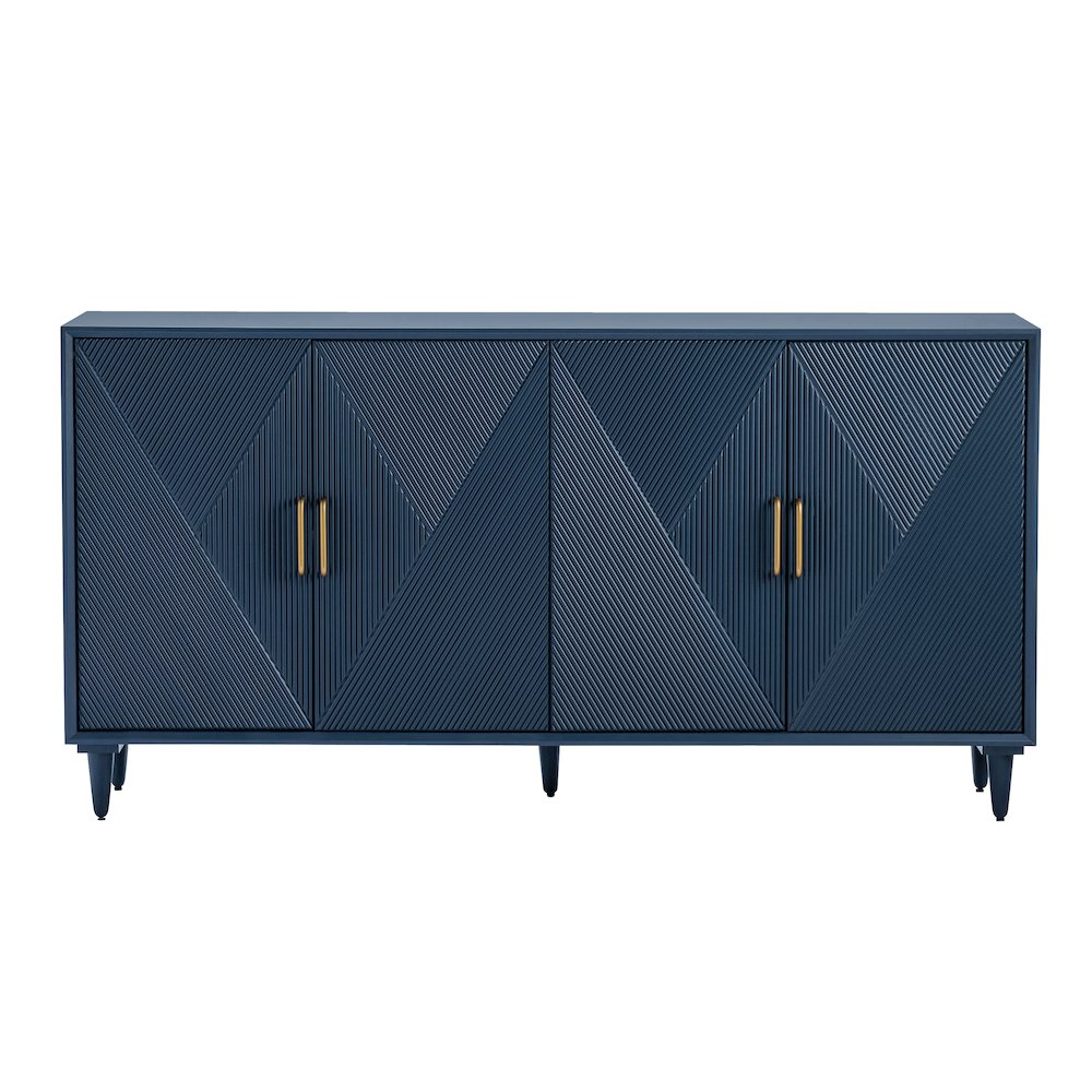72" Navy Blue 4 Door Media Credenza. Picture 2