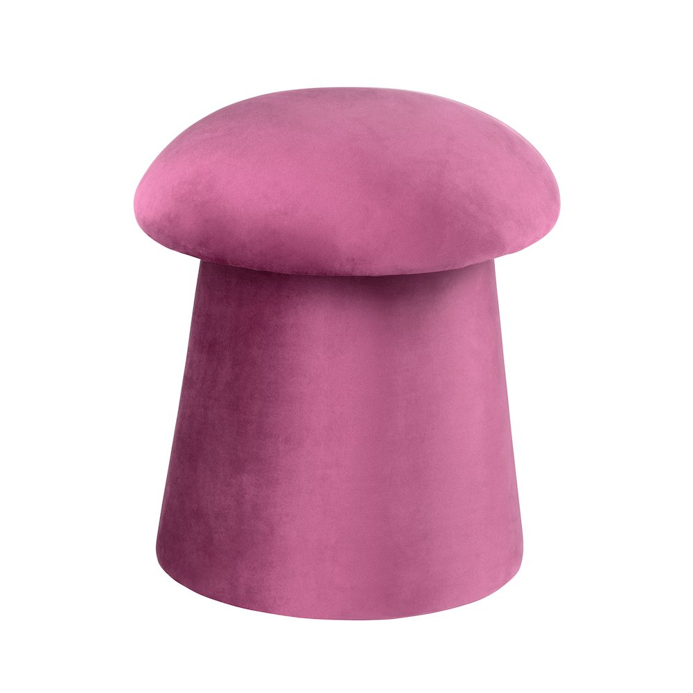 Hot Pink Velvet Mushroom Ottoman W/ Storage. Picture 1