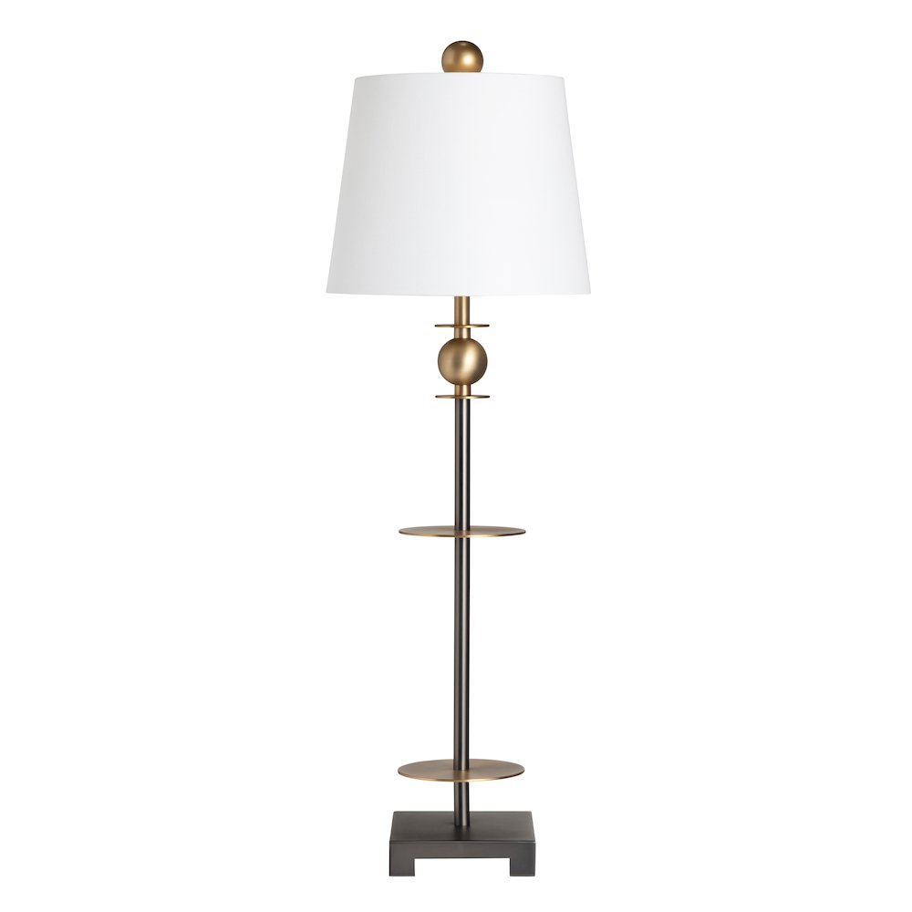 Set Of 2 Metal Buffet Lamp With Linen Shade. Picture 1