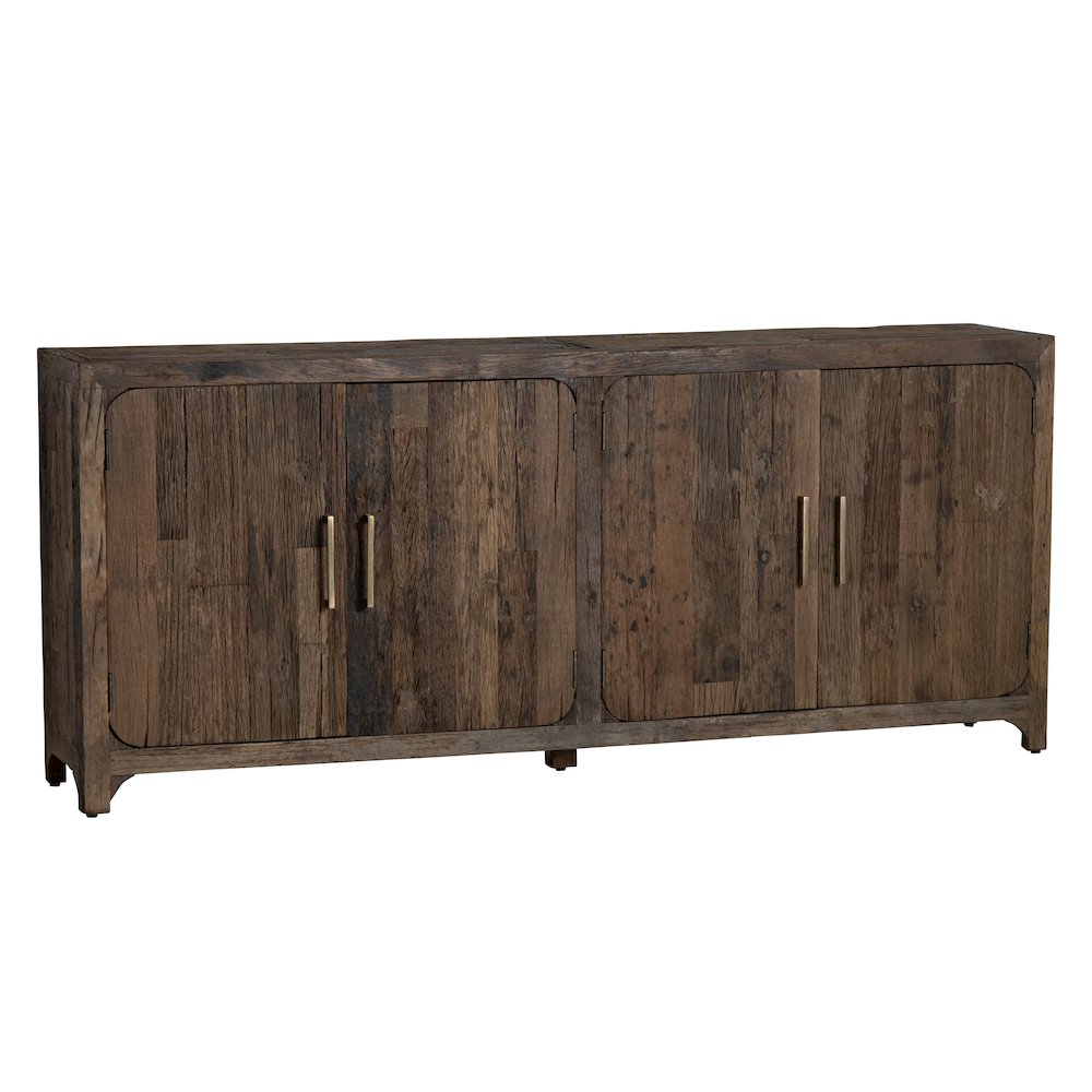 84" Reclaimed Wood 4-Door Media Credenza. Picture 1