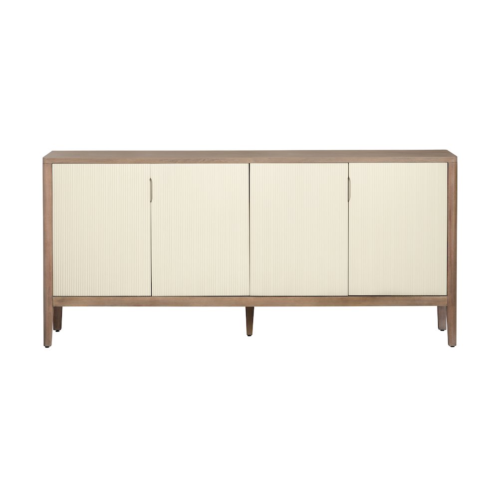 74" Warm Brown 4-Door Media Credenza. Picture 2