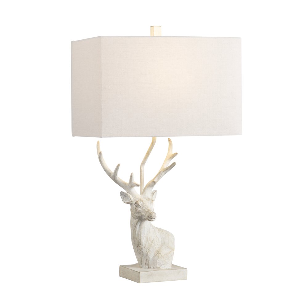27.75"H Resin Table Lamp With Linen Shade. Picture 2