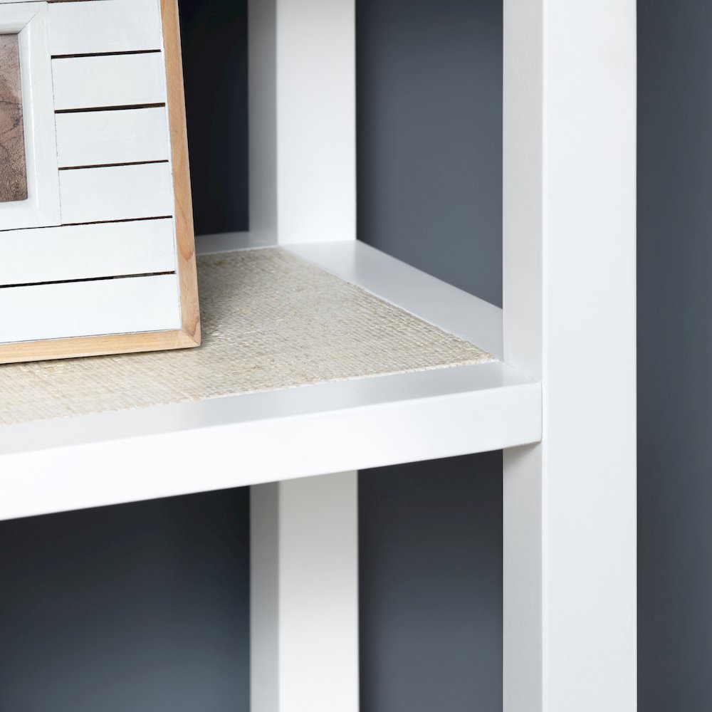 2 Door 3 Shelf White Etagere_Bookcase. Picture 2