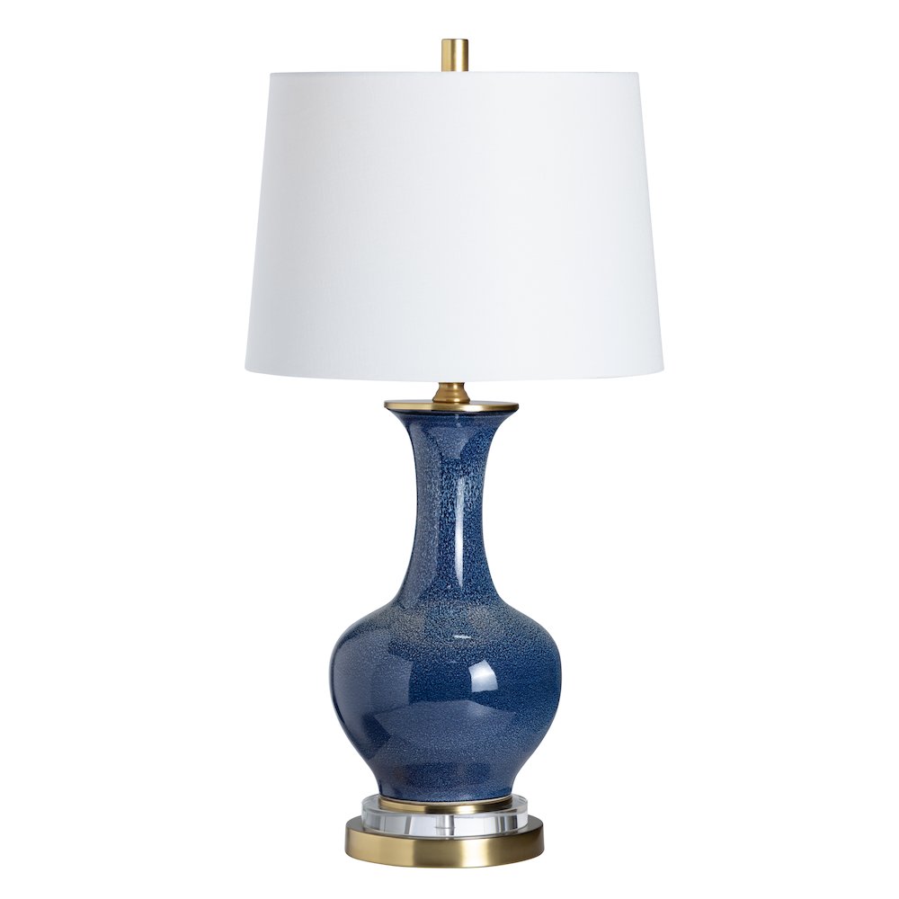 Set Of 2 Ceramic, Metal, & Crystal Table Lamp With Shade. Picture 1