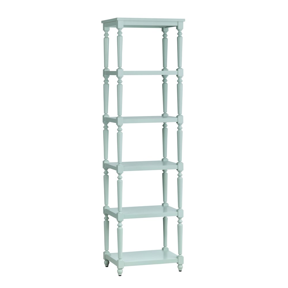 Evermore 5 Shelf Turquoise Etagere. Picture 1