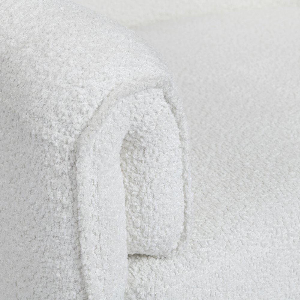 Light Cream Textured Upholstered Swivel Accent Chair. Picture 3