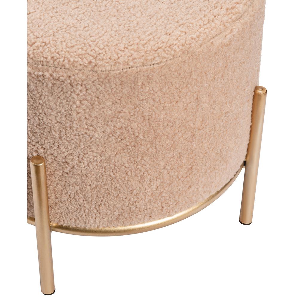 Zanella Cream Sherpa Stool. Picture 3