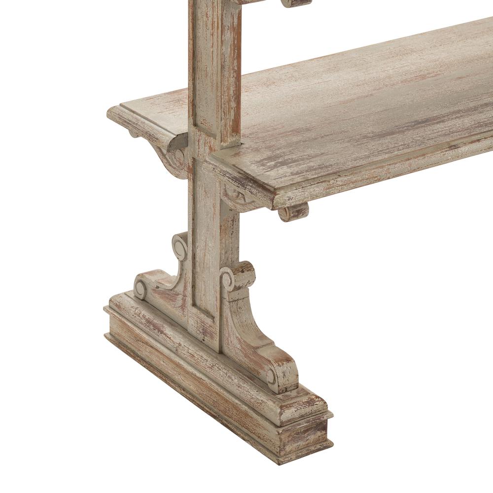 Bengal Manor Mango Wood 5 Tier Aged Ash Open Bookshelf. Picture 3