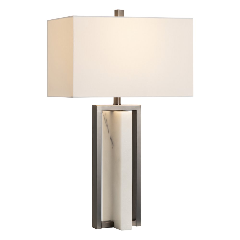 29.75"H Marble + Metal Table Lamp 1Pcs Ups Pack 3'. Picture 2