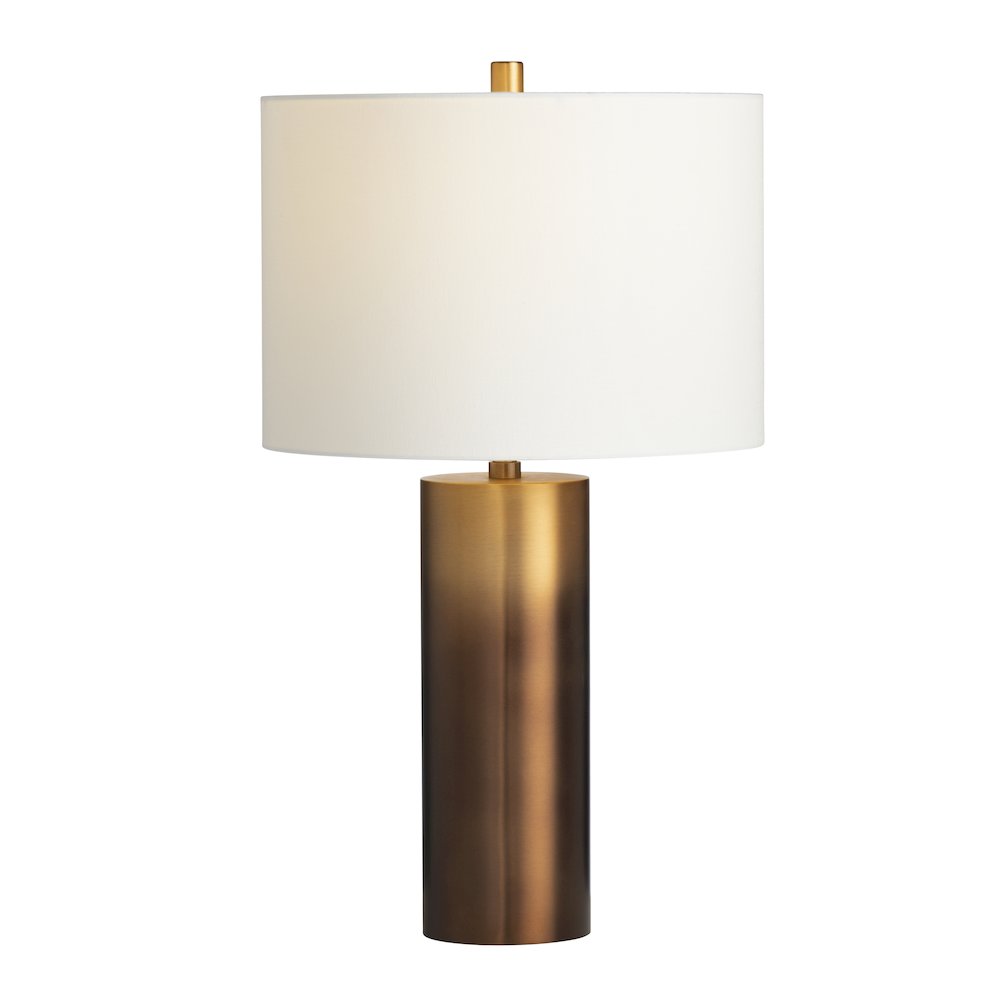 Set Of 2 Ombre Elegant Metal Cylinder Table Lamp With Linen Shade. Picture 2