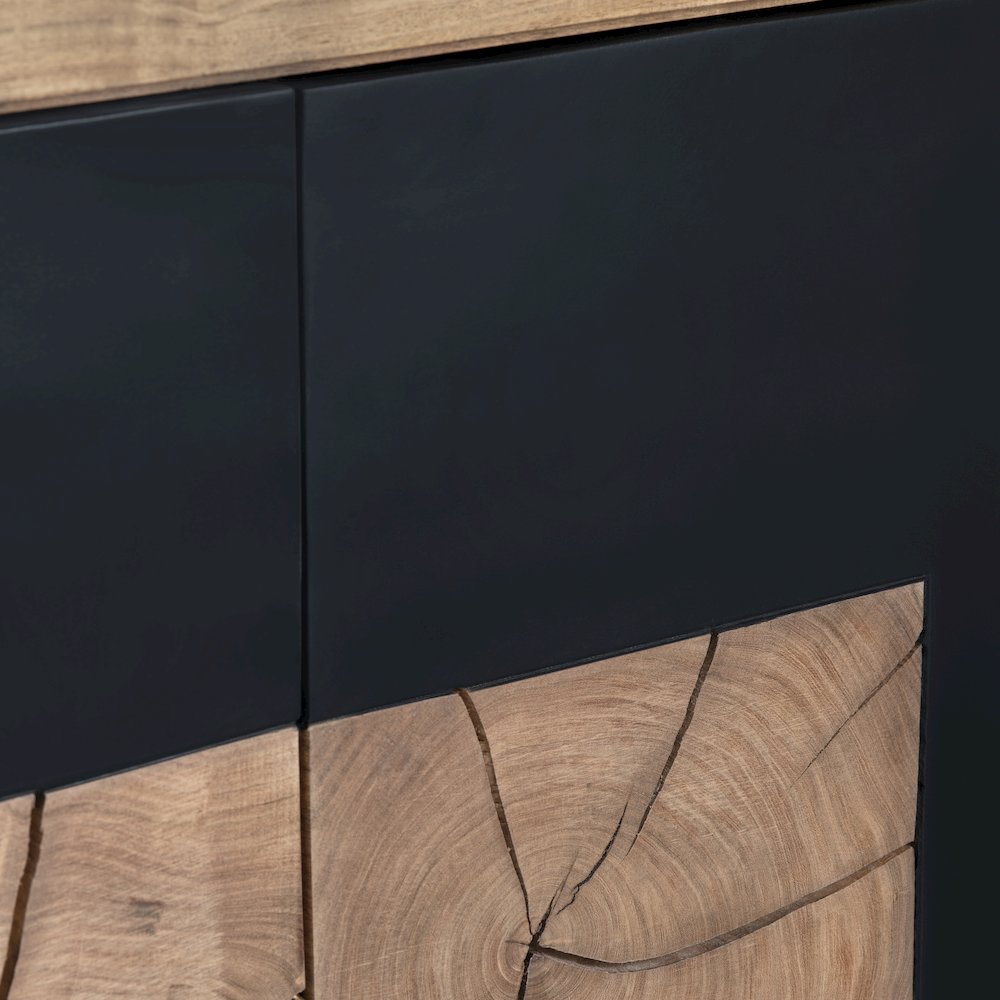 76" Solid Wood 3-Door Media Credenza. Picture 4