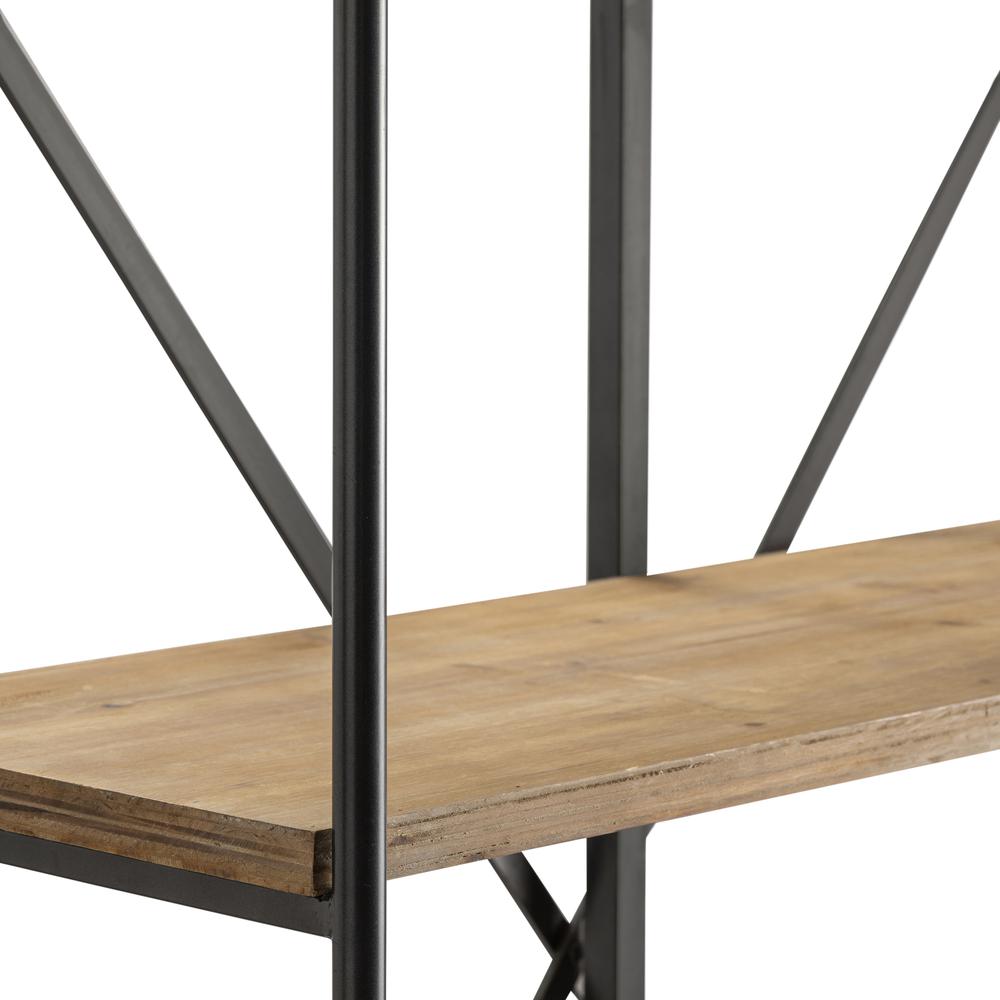 Crestview Collection La Salle Metal and Wood Bookshelf Furniture, Brown. Picture 3
