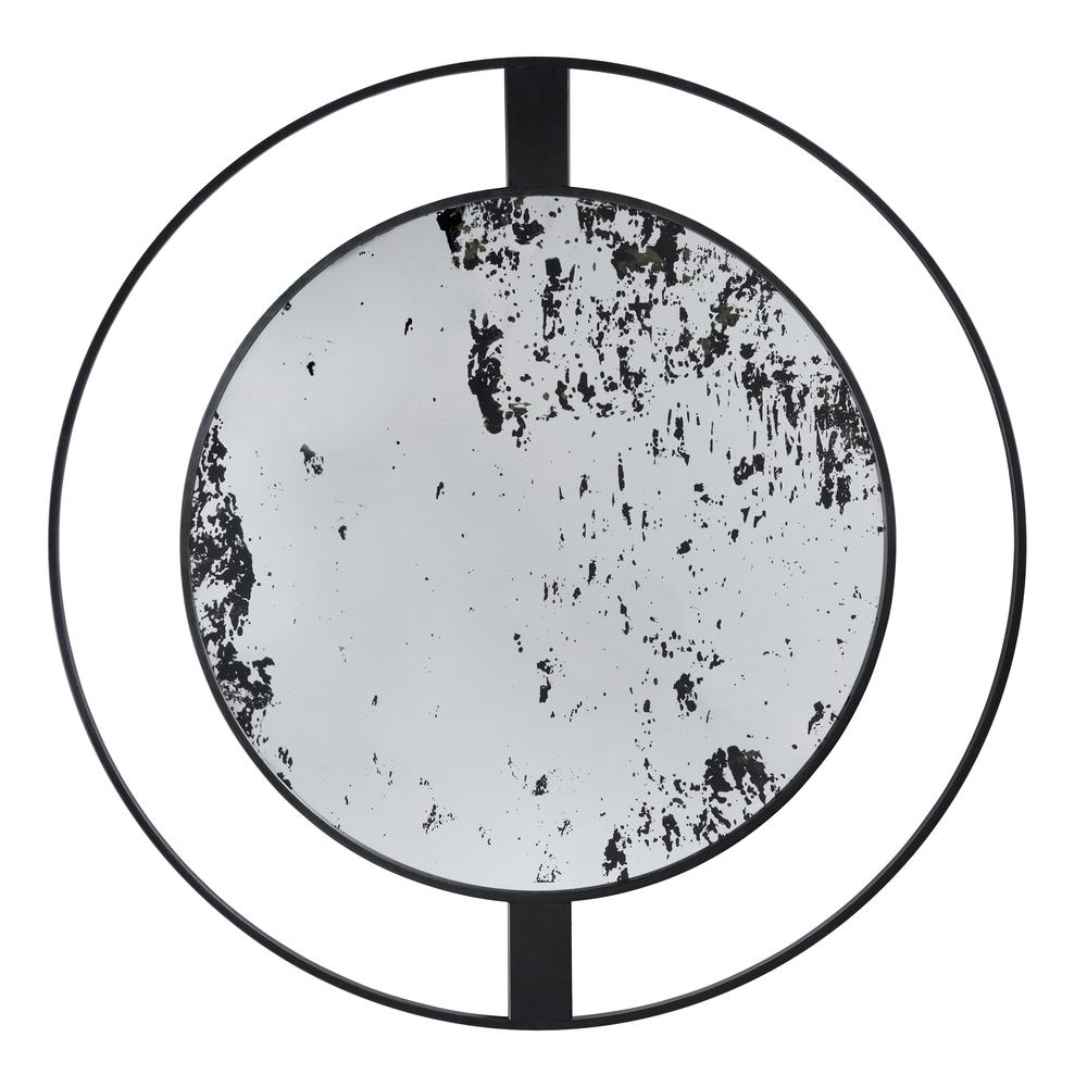 Crestview Collection Evolution Adrianna Antique Washed Metal Mirror in Black. Picture 1