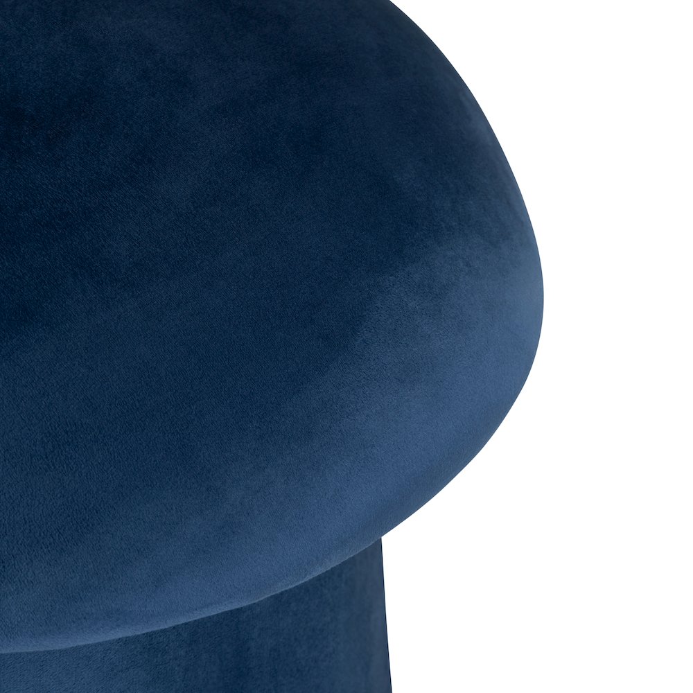 Navy Blue Velvet Mushroom Ottoman W/ Storage. Picture 3
