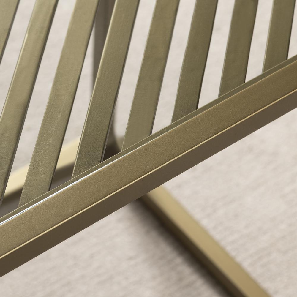 Christian Gold Metal and Glass End Table. Picture 6