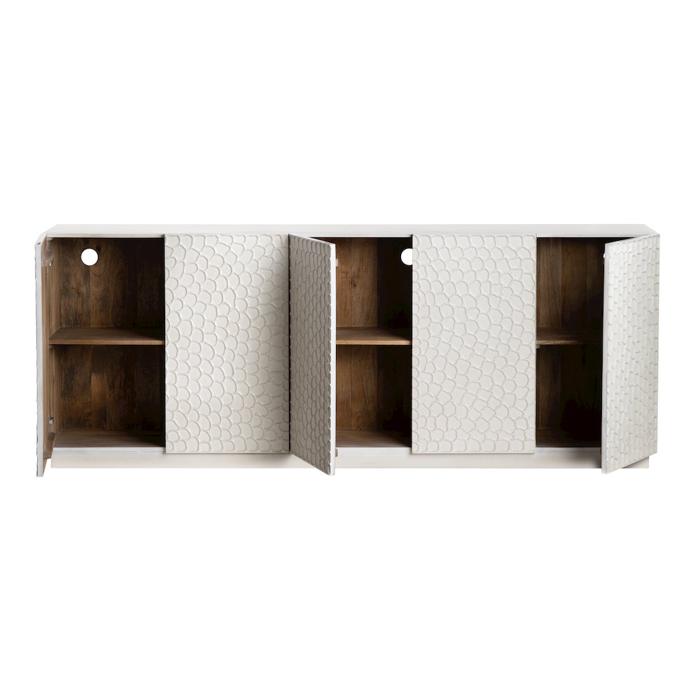 90" Solid Wood 5-Door Media Credenza. Picture 3