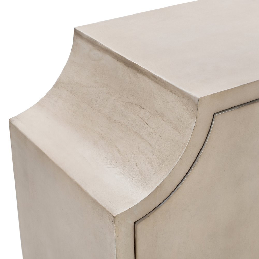 80" Cream With A Brown Undertone 4-Door Media Credenza. Picture 4