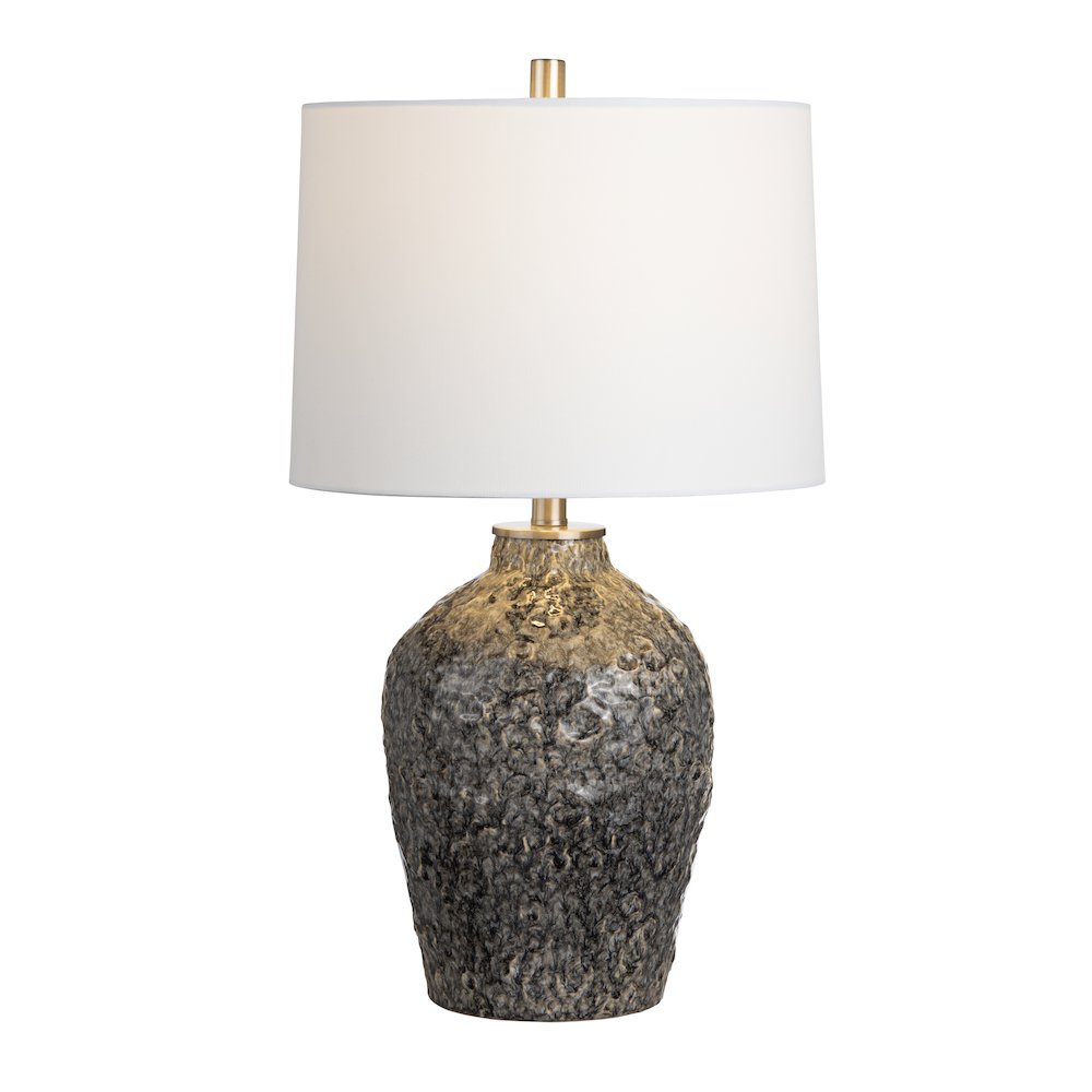 27.5"H Blue Gray Textured Ceramic Table Lamp With Shade. Picture 2