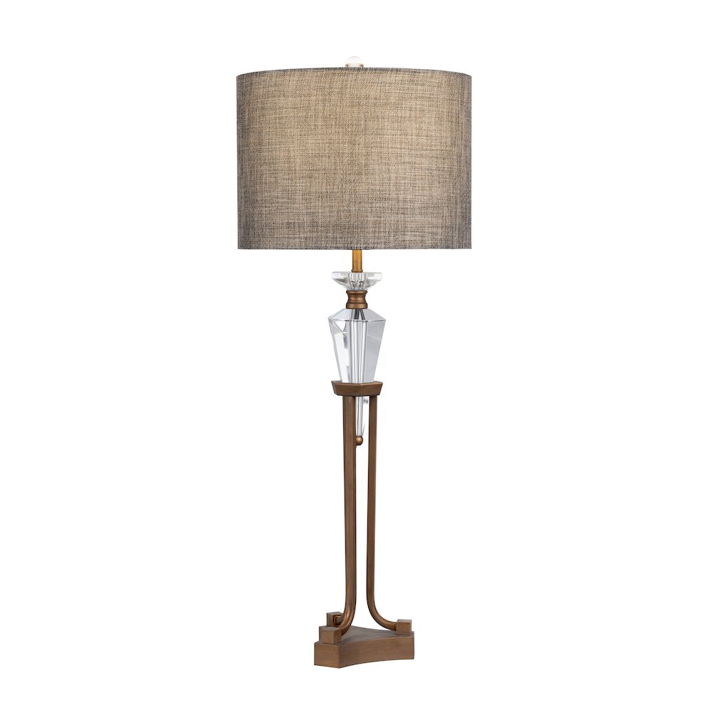 36"H Crystal & Metal Table Lamp With Shade. Picture 2