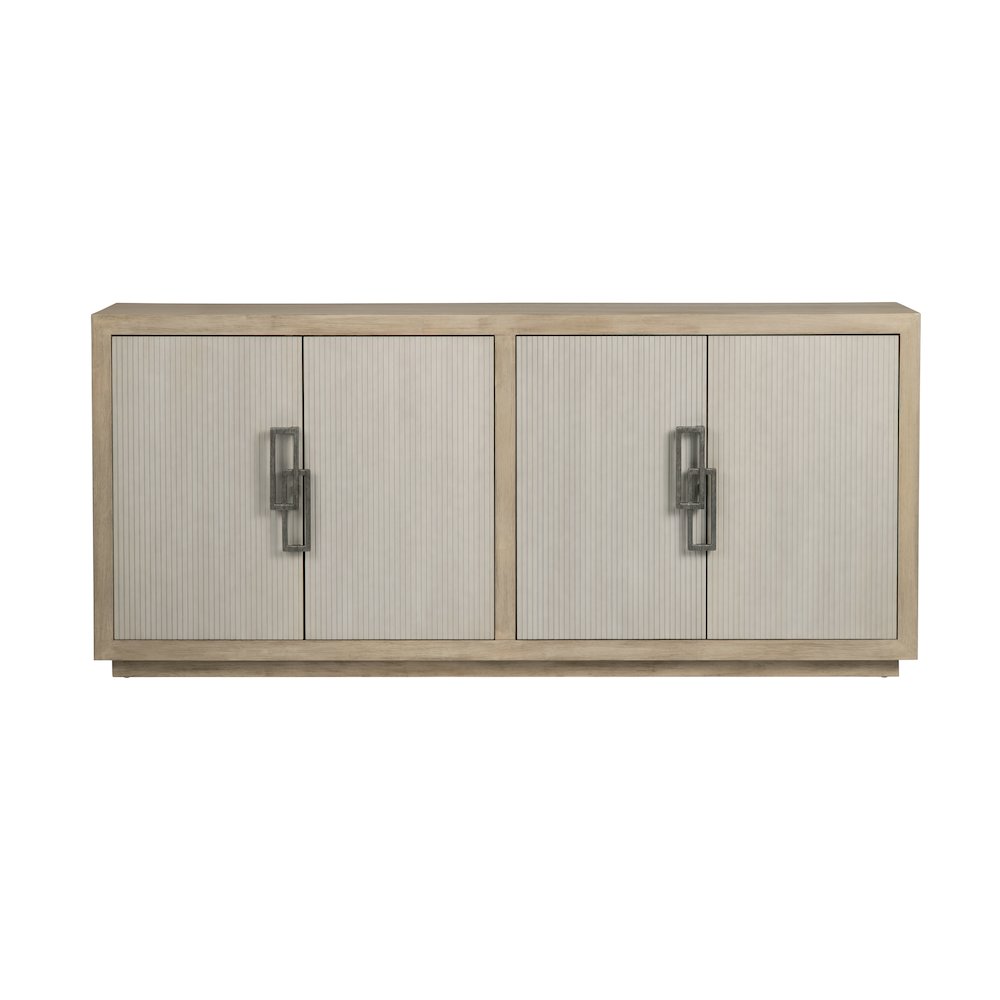 80" Tan & Cream 4-Door Media Credenza. Picture 2