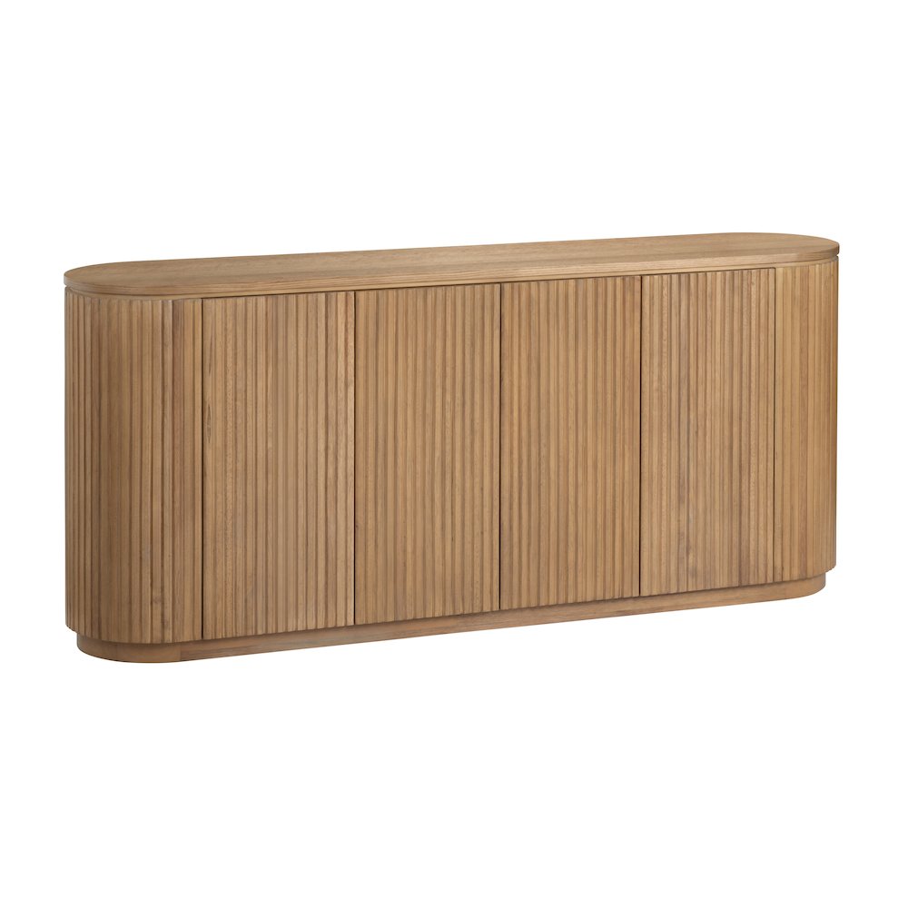 72" Honey Brown 4-Door Credenza. Picture 1