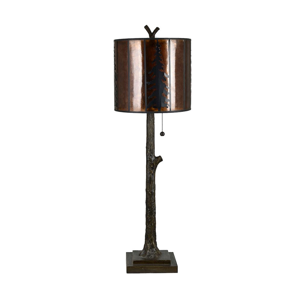 Set Of 2 Resin Buffet Lamp With Mica Shade. Picture 1