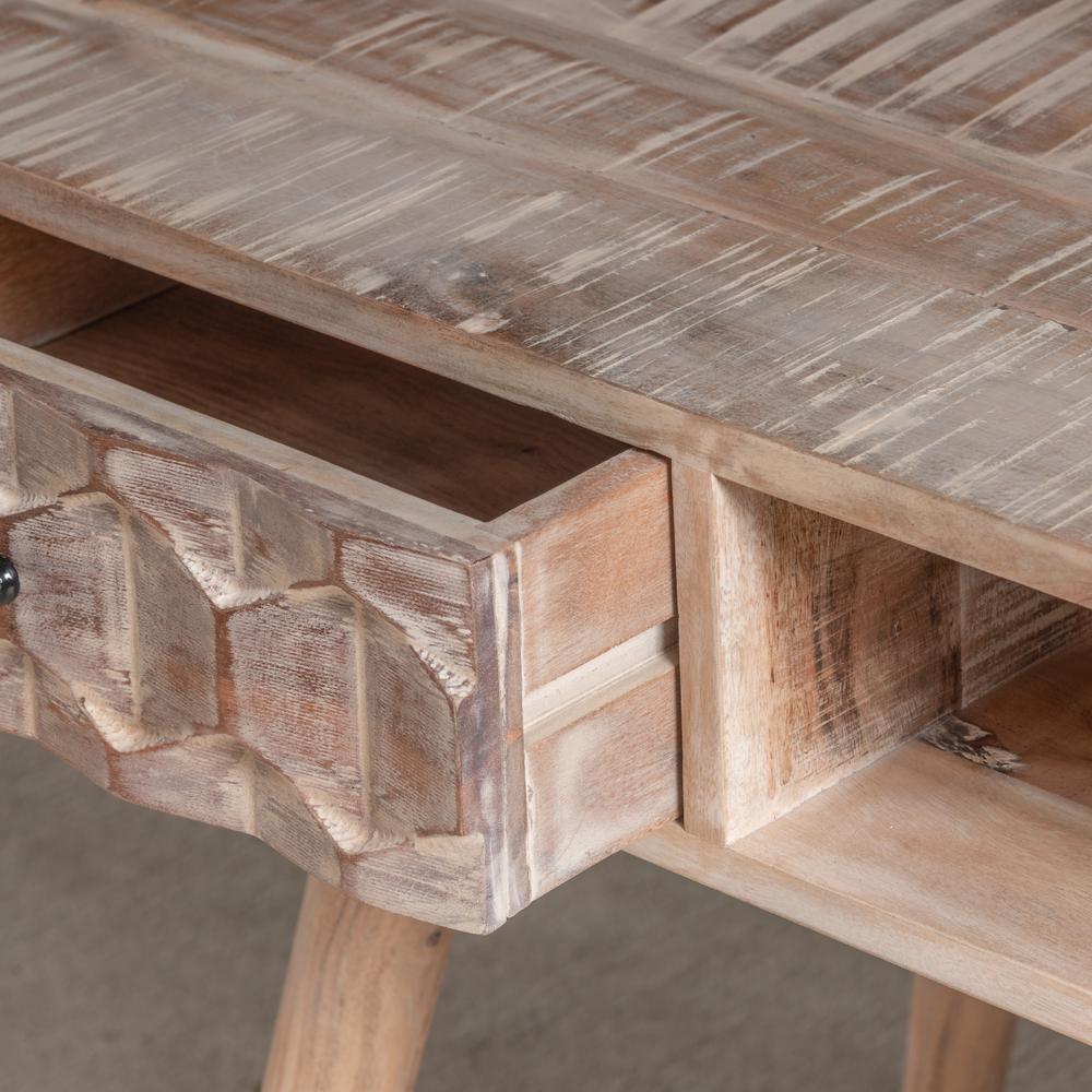 Two Drawer Wooden Study Table. Picture 2